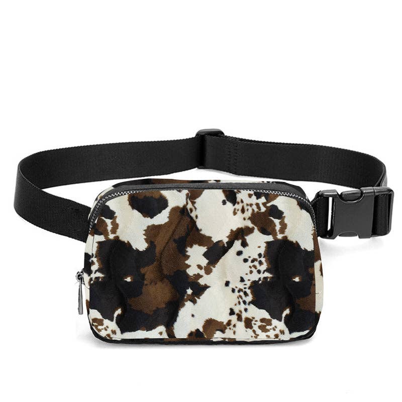 Brown Cream Cow Print Crossbody Sling Bag – Red J Designs