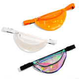 Iridescent Transparent Waterproof Travel Fanny Pack Sling Bag Adjustable