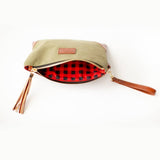 ARMY GREEN WRISTLET RED BLACK CHECK