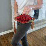 ARMY GREEN WRISTLET RED BLACK CHECK