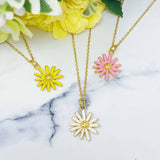 Sweet Daisy Necklace Pink