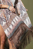 Moroccan Paisley Jacquard Kimono | Trimmed | Lightweight | One Size