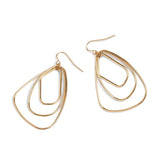 Triple Gold Teardrop Dangle Earrings