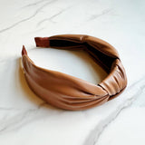 Vegan Leather Better Knotted Headband Brown