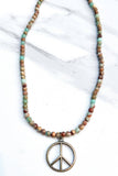 Imperial Jasper Peace Sign Choker Necklace | Bronze | Dylan Designs