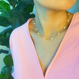 Ashley Freshwater Pearl Necklace - Gold Chain Pearl Necklace