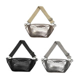 Marley Metallic Oversized Sling Bum Bag Gunmetal Silver