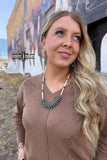 Westbound Necklace | Turquoise & White Beaded Western Statement Necklace