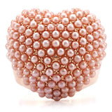 Rose Gold Pearl Ring | Brass Band with Synthetic Rose Pearl