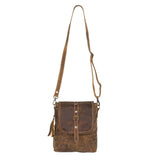 Brown Beauty Crazy Horse Distressed Leather Flap Shoulder Bag