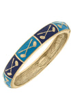 Elena Blue Golf Club Enamel Hinged Bangle