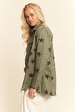 Star Printed Baby Doll Front Snap Jacket