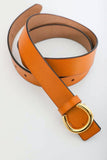 Minimalist Leather Gold Horseshoe Belt – Camel