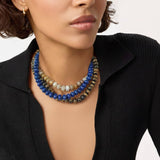 Lapis Blue Natural Stone Beaded Necklace
