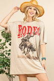Betty Western Rodeo Graphic T-Shirt Dress | Khaki/Red