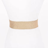 Metal Buckle Metallic Stretch Belt – Gold