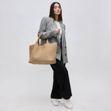 Sky's The Limit Large Woven Neoprene Tote with Pouch Dark Denim