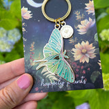 Glow-in-the-Dark Luna Moth Keychain & Bag Charm
