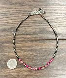 Navajo-Style Square Gemstone Western Bead Necklace – Adjustable 15–20"