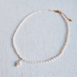 Genuine Freshwater Pearl Cross Necklace | 18k Gold Plated