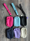 Nylon ID Pouch Wallet with Wristlet Strap Navy