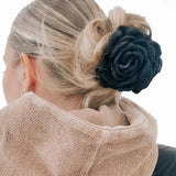 Blooming Rose Hair Claw Clip | Black | Strong Hold