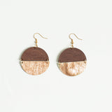 Georgia Dangle Hinged Earring Rose Gold Wood