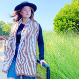 Dare To Wear Animal Zebra Print Cozy Scarf Brown