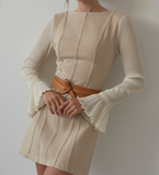 Obi Wrap Belt | Tie-On Waist Cincher | One Size | Beige