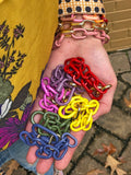 Luxe Link Enamel Chain Bracelet with Carabiner Lock Clasp Rainbow