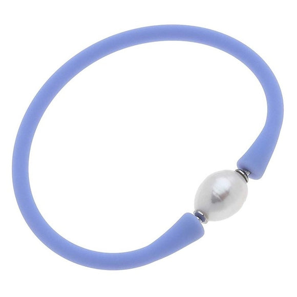 Bali Freshwater Pearl Silicone Bracelet Lilac