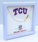 TCU Horned Frogs Enamel Bead Necklace – 18K Gold Plated