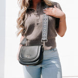 Serenity Saddle Crossbody Guitar Strap Bag Black