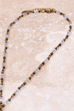 Peace Sign Beaded Necklace | Gold & Clear | Dylan Designs