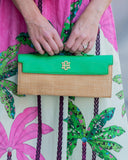 Betty Clutch — Natural Kelly Green