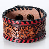 American Darling Floral Tooled Leather Cuff Bracelet