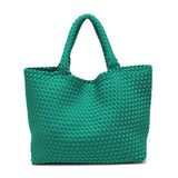 Sky's The Limit Large Woven Neoprene Tote with Pouch Dark Denim
