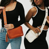 Evelynn Eyelet Vegan Leather Strap Cream