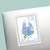Texas Bluebonnet Vintage Stamp Vinyl Sticker | State Flower Die-Cut Decal
