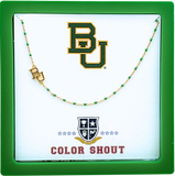 Baylor Bears BU Logo Enamel Bead Necklace – 18K Gold Plated | Green