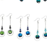 Turquoise Glass Bead Circle Dangle Earring
