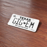 Gig ’Em Texas License Plate Waterproof Sticker