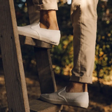 SeaVees Mens Baja Slip On Classic Linen Canvas Shoe Sneaker White