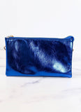 Liz 3 Compartment Crossbody Bag Metallic Royal Blue