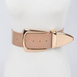Vegan Patent Leather Wide Belt – Nude (Plus Size)