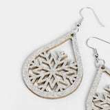 Winter Snowflake Teardrop Earrings Christmas