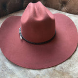 Tooled Vegan Leather Western Hat Band with Silver-Tone Buckle