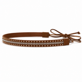 Brown Rhinestone & Stud Western Hat Band, Adjustable