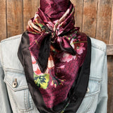 Cherry Blossom Printed Western Southwestern Wild Rag Scarf Accent