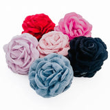 Blooming Rose Hair Claw Clip Denim Blue